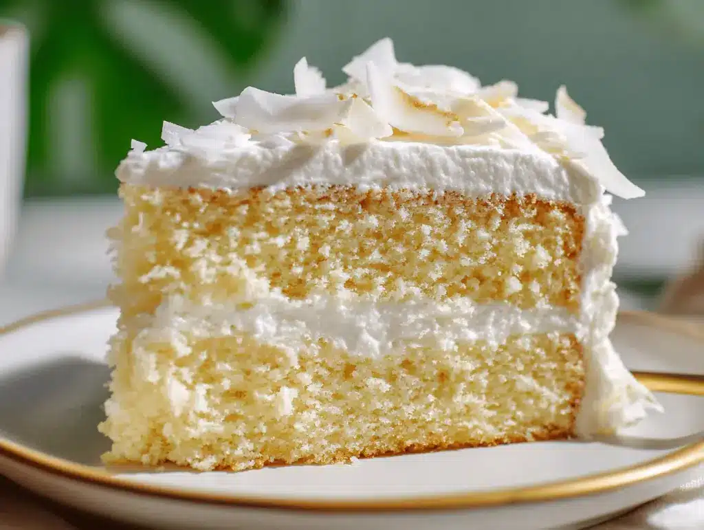 lemon coconut cloud cake - featured image