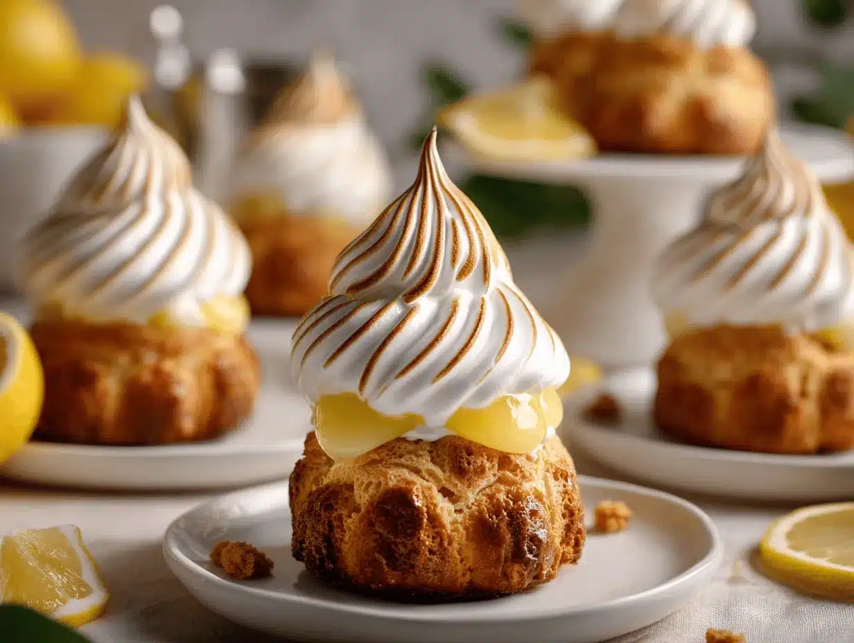 Lemon Meringue Cream Puff Cupcakes preparation steps