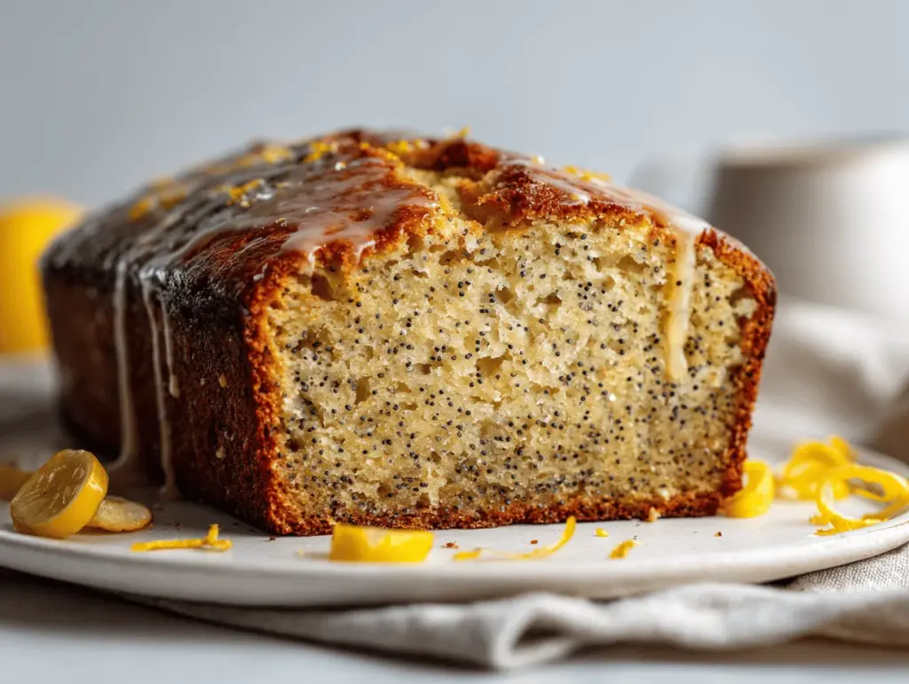 lemon poppy seed banana bread - featured image