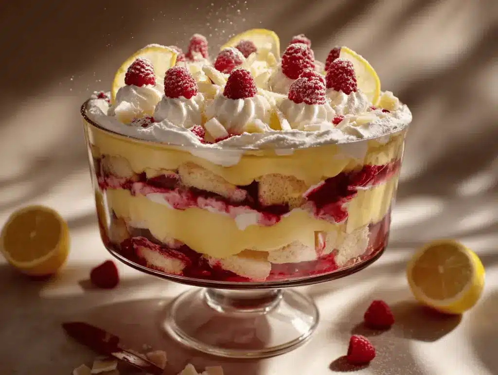 lemon raspberry trifle - featured image