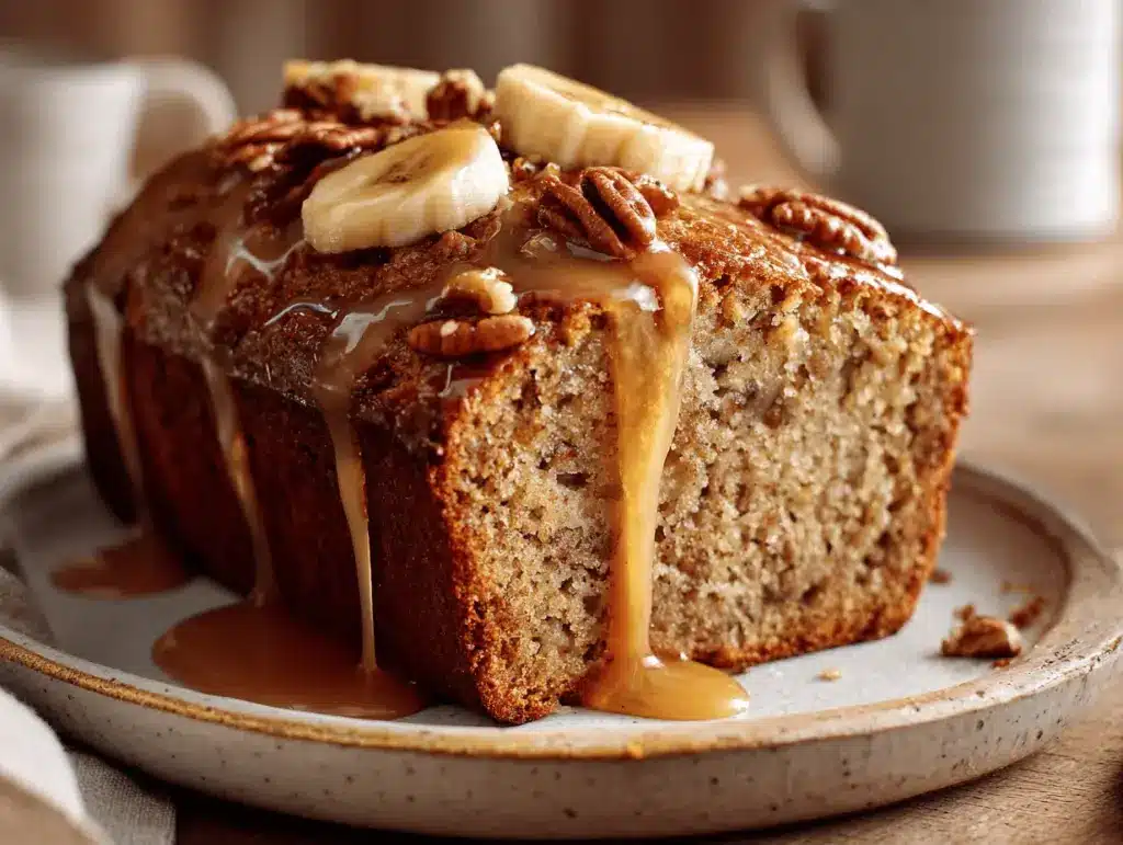 maple glazed banana bread - featured image