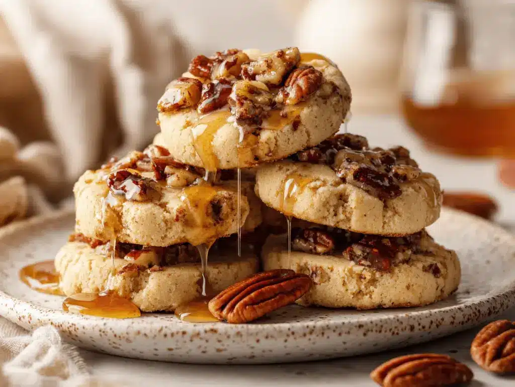 maple pecan shortbread cookies - featured image