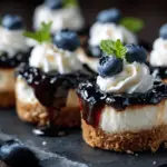 mini lemon blueberry cheesecake bites - featured image