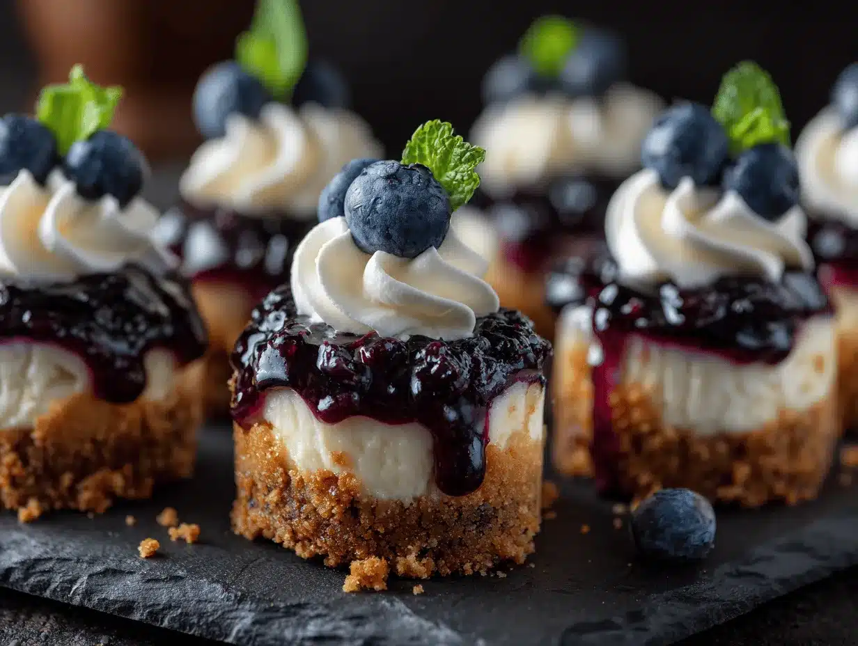 mini lemon blueberry cheesecake bites preparation steps