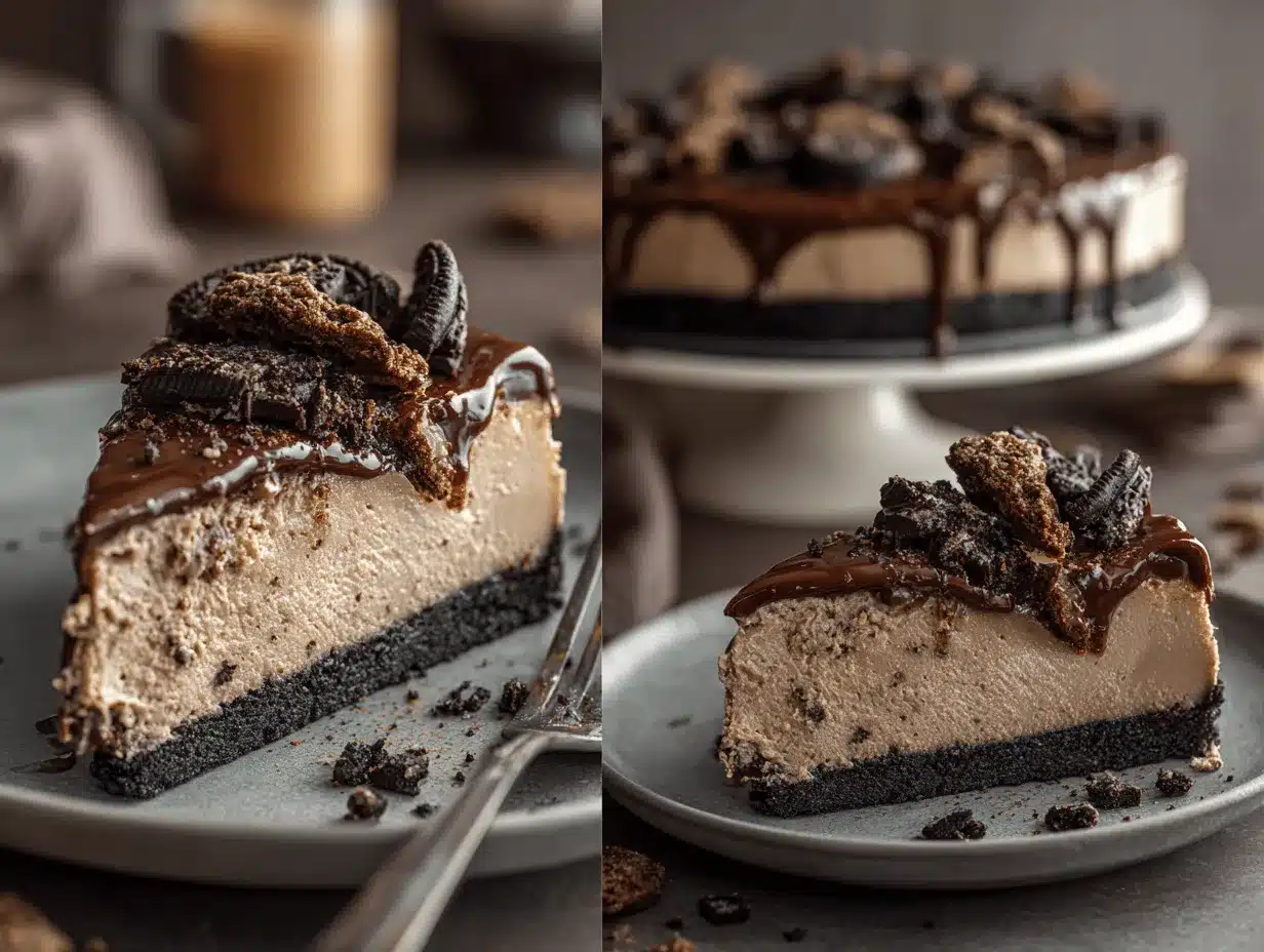 mocha Oreo cheesecake preparation steps