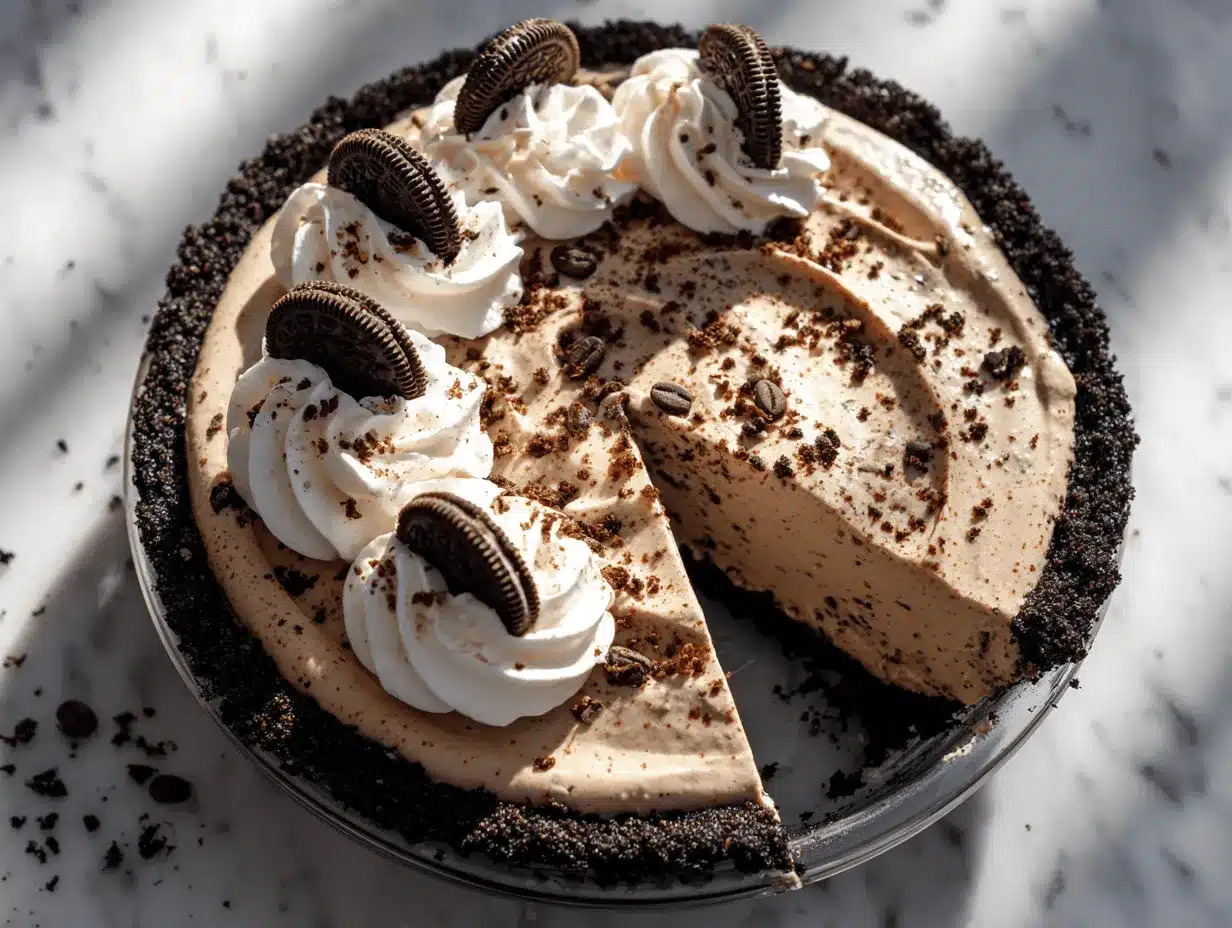 mocha Oreo ice cream pie preparation steps