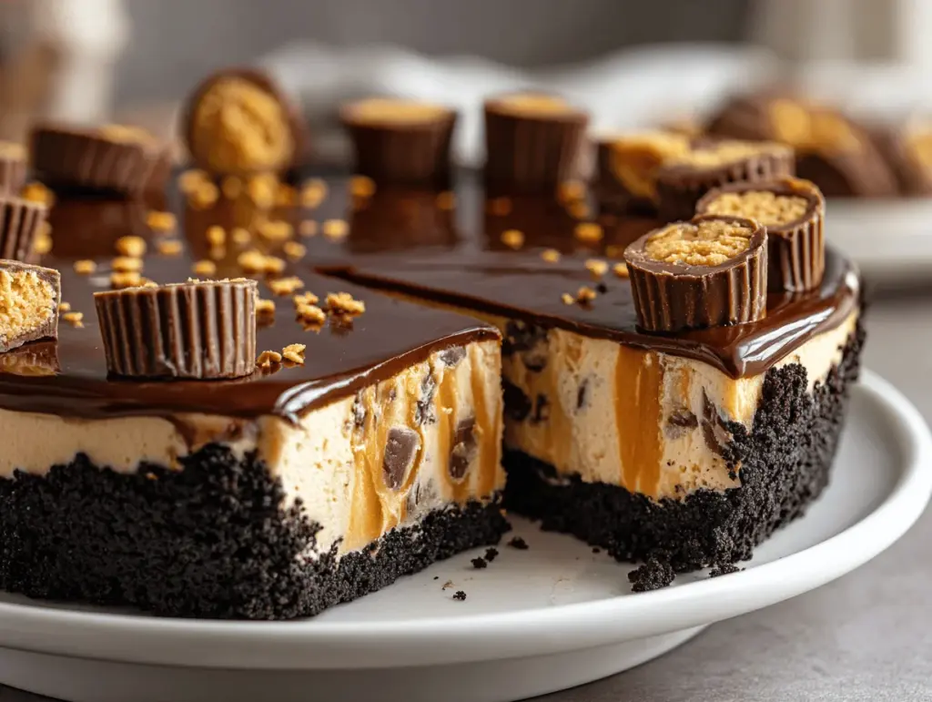 No-Bake Oreo Peanut Butter Cup Pie - featured image
