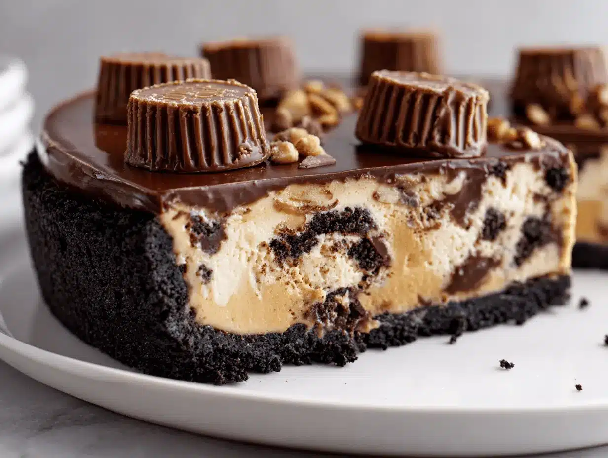 No-Bake Oreo Peanut Butter Cup Pie preparation steps