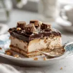 no-bake peanut butter cup eclair cake - featured image
