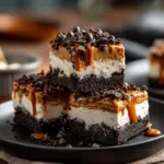 No Bake Peanut Butter Oreo Cheesecake Bars - featured image
