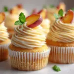 Peach Bourbon Cheesecake Cupcakes - featured image