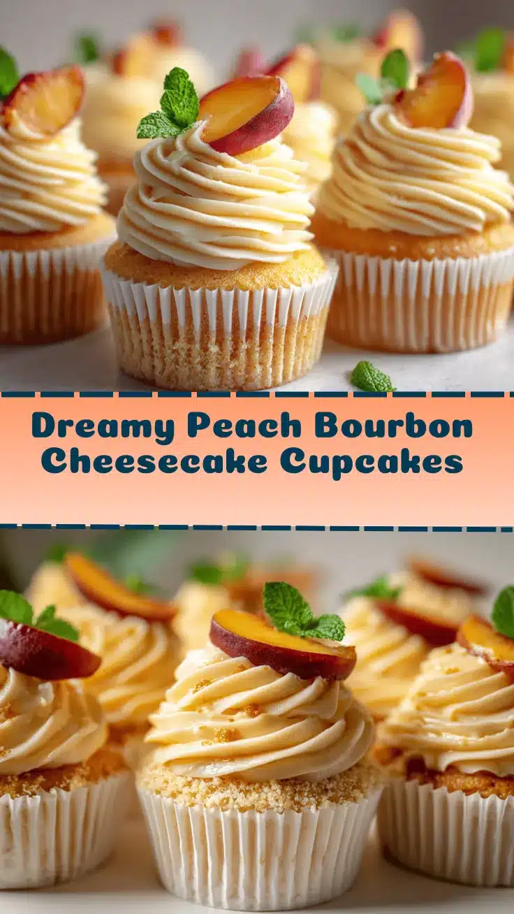 Peach Bourbon Cheesecake Cupcakes recipe