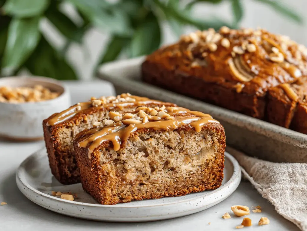 peanut butter banana bread - featured image