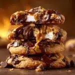 peanut butter cup s’mores cookies - featured image