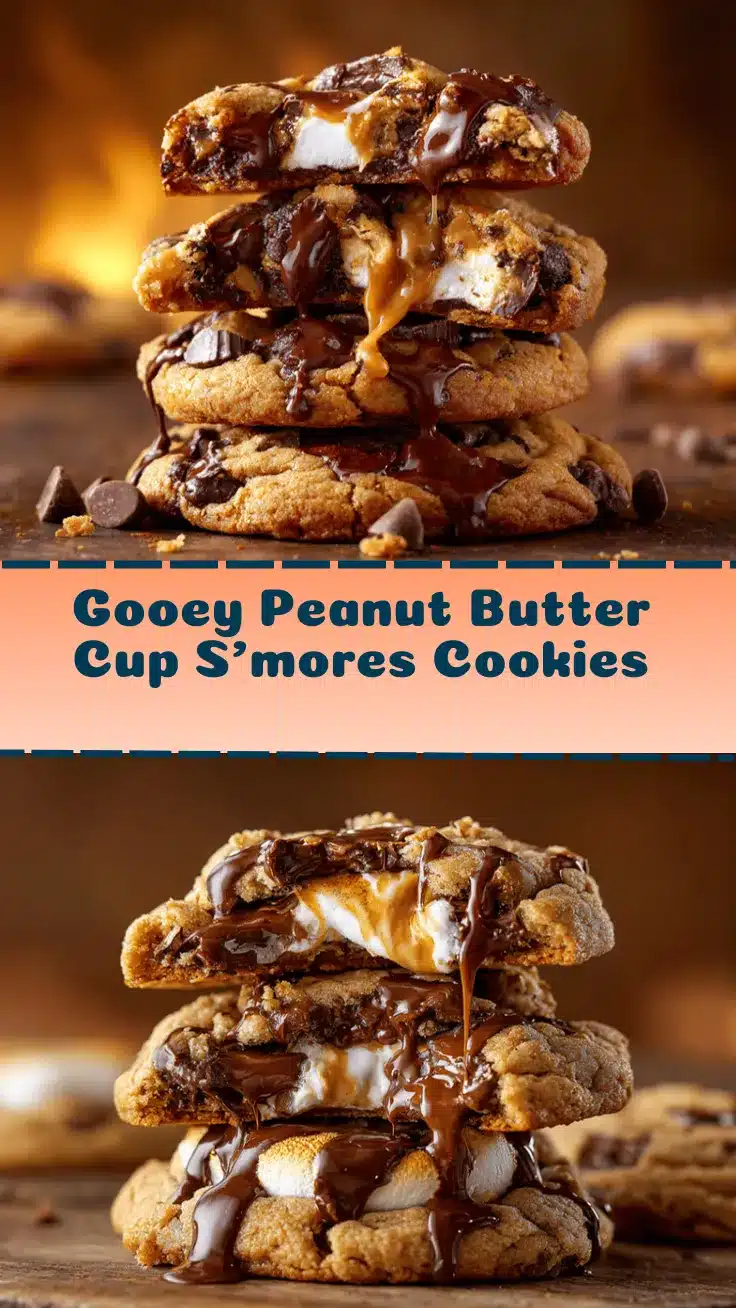 peanut butter cup s’mores cookies recipe