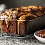 peanut butter swirl brownie bread - featured image