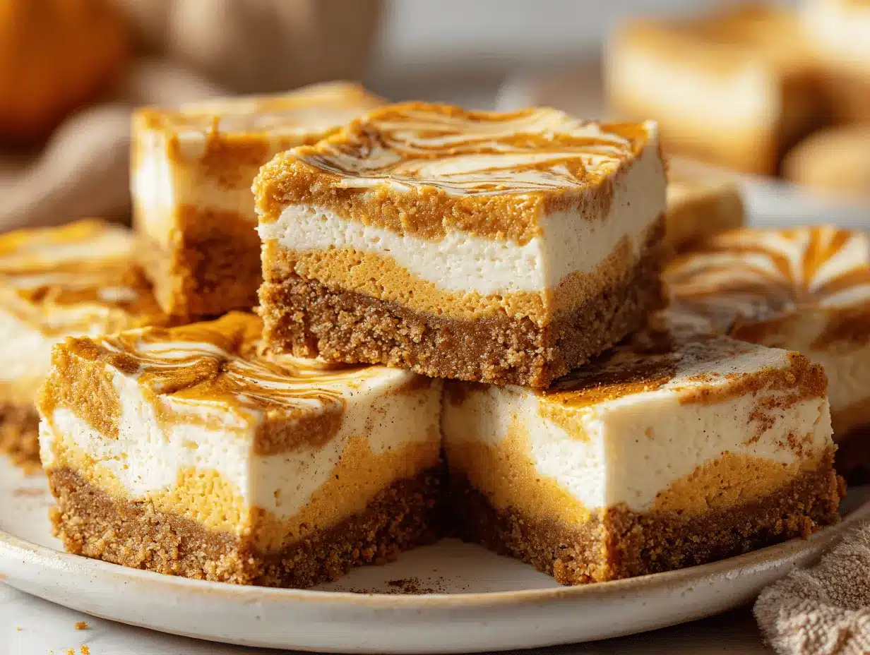 pumpkin spice cheesecake swirl bars preparation steps