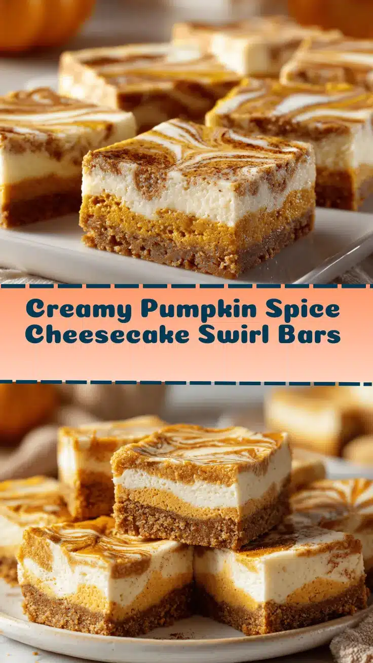 pumpkin spice cheesecake swirl bars recipe