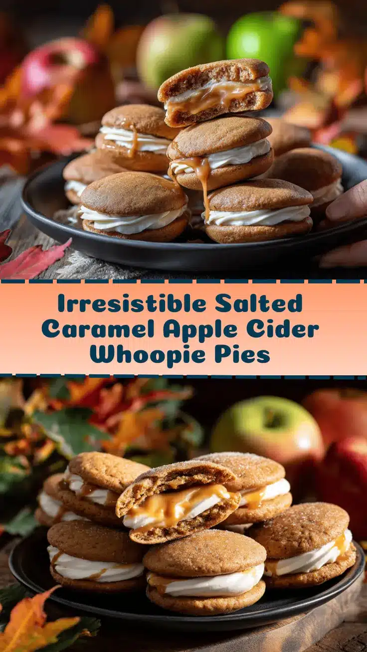Salted Caramel Apple Cider Whoopie Pies recipe