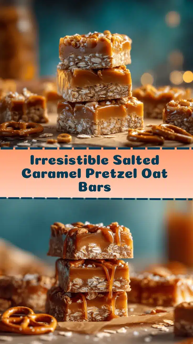 salted caramel pretzel oat bars recipe