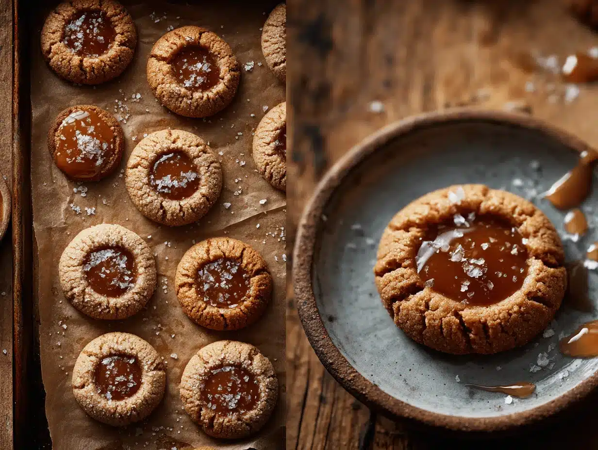 salted caramel thumbprint cookies preparation steps