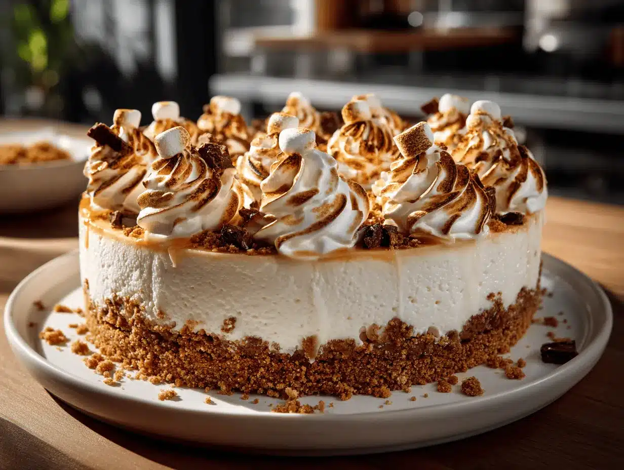smores marshmallow whip cheesecake preparation steps