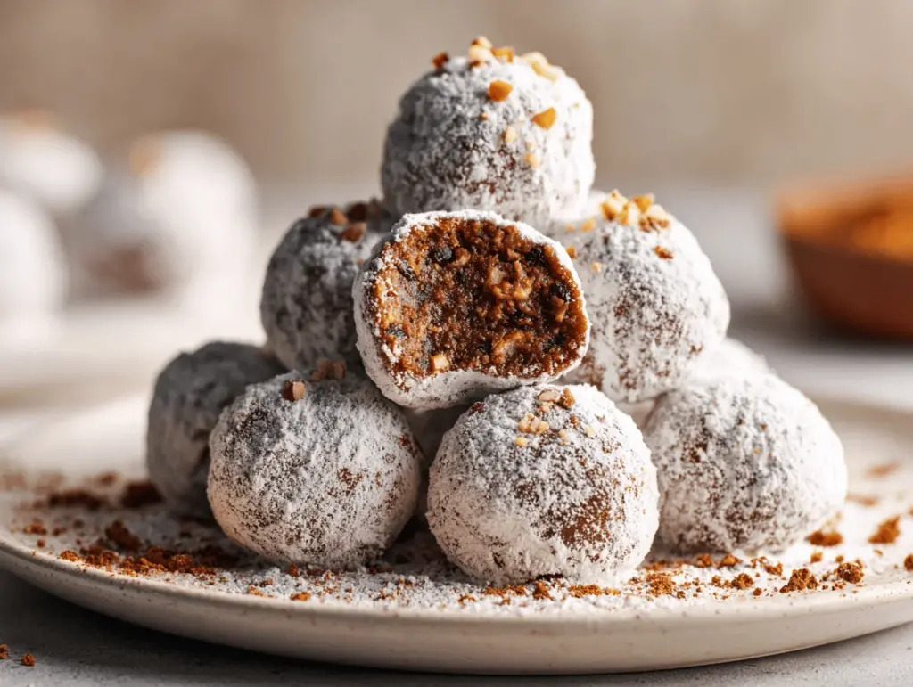 spiced rum ball cookies - featured image