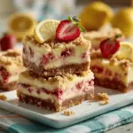 strawberry lemon cheesecake crumb bars - featured image