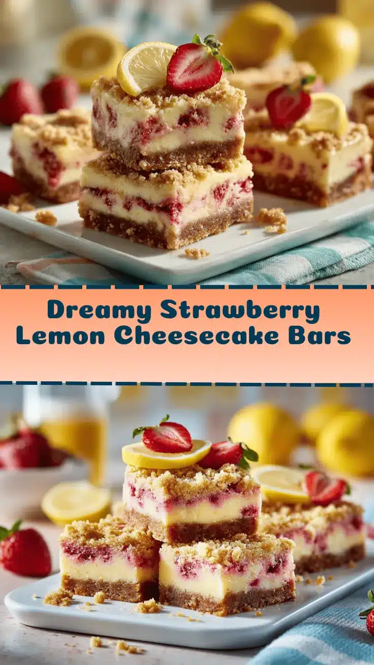 strawberry lemon cheesecake crumb bars recipe
