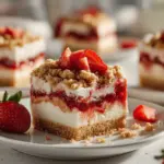 strawberry shortcake cheesecake bars - featured image