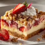 strawberry shortcake cheesecake bars - featured image