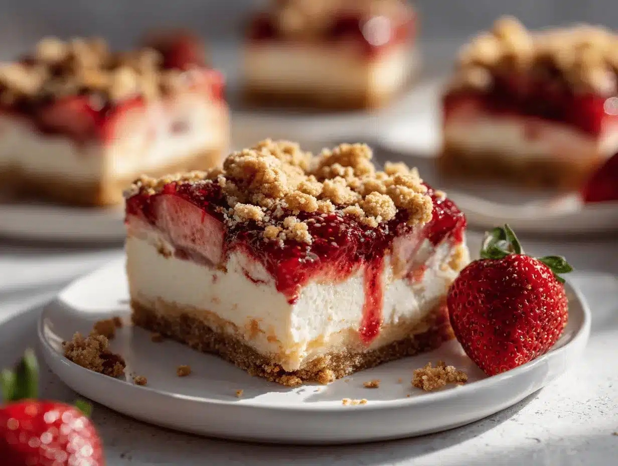 strawberry shortcake cheesecake bars preparation steps