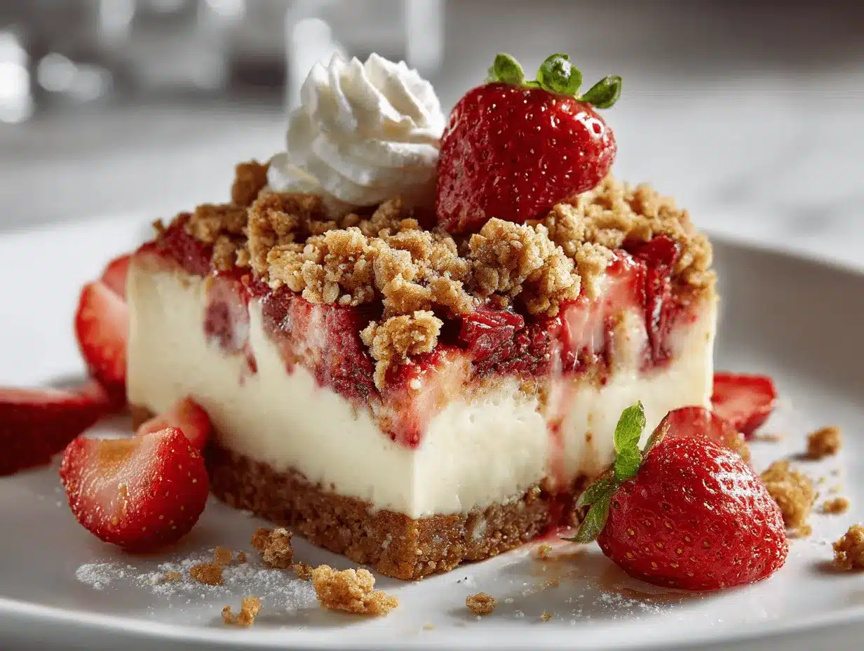 strawberry shortcake cheesecake bars preparation steps