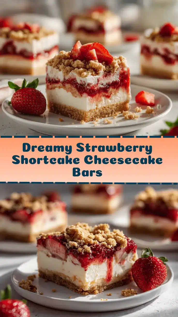 strawberry shortcake cheesecake bars recipe