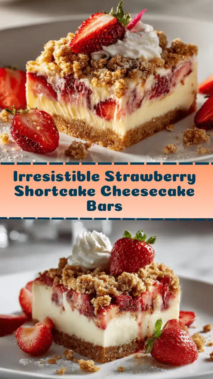 strawberry shortcake cheesecake bars recipe