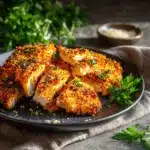 air fryer parmesan crusted chicken - featured image