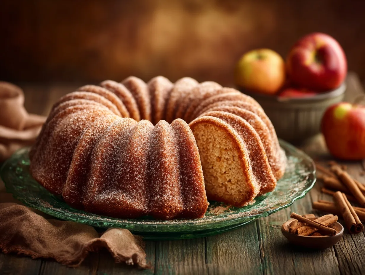 Apple Cider Donut Bundt Cake preparation steps