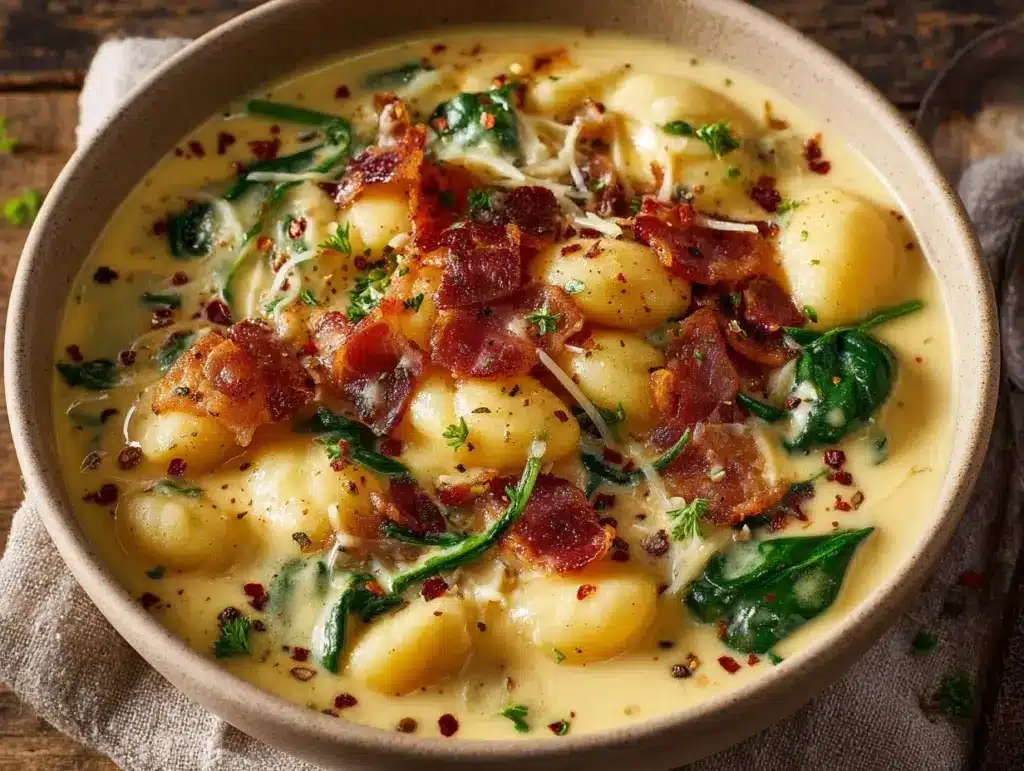 Bacon Cheddar Gnocchi Soup - featured image