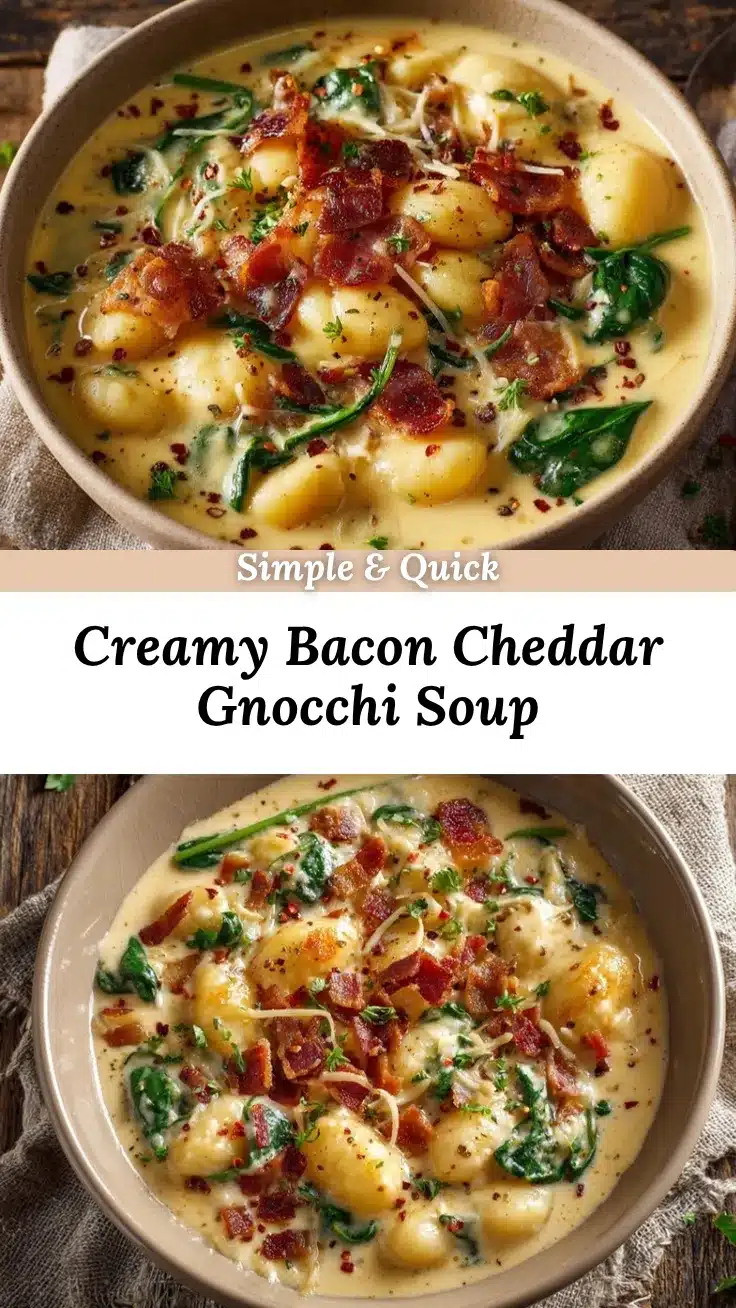 Bacon Cheddar Gnocchi Soup recipe