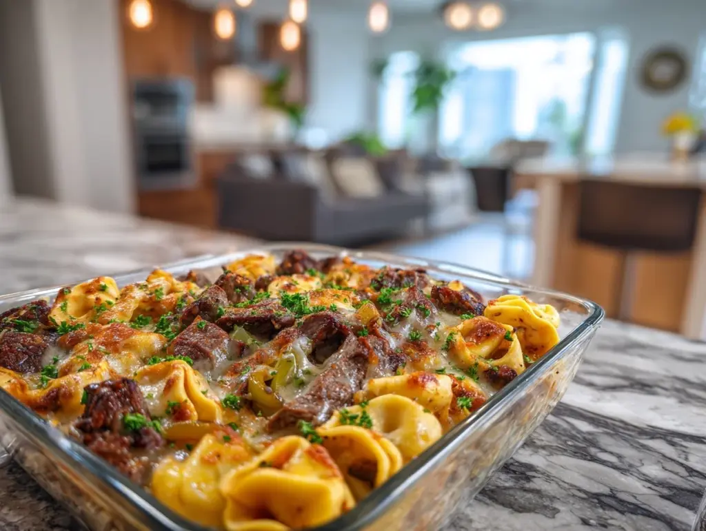 Cheese Steak Tortellini Casserole - featured image