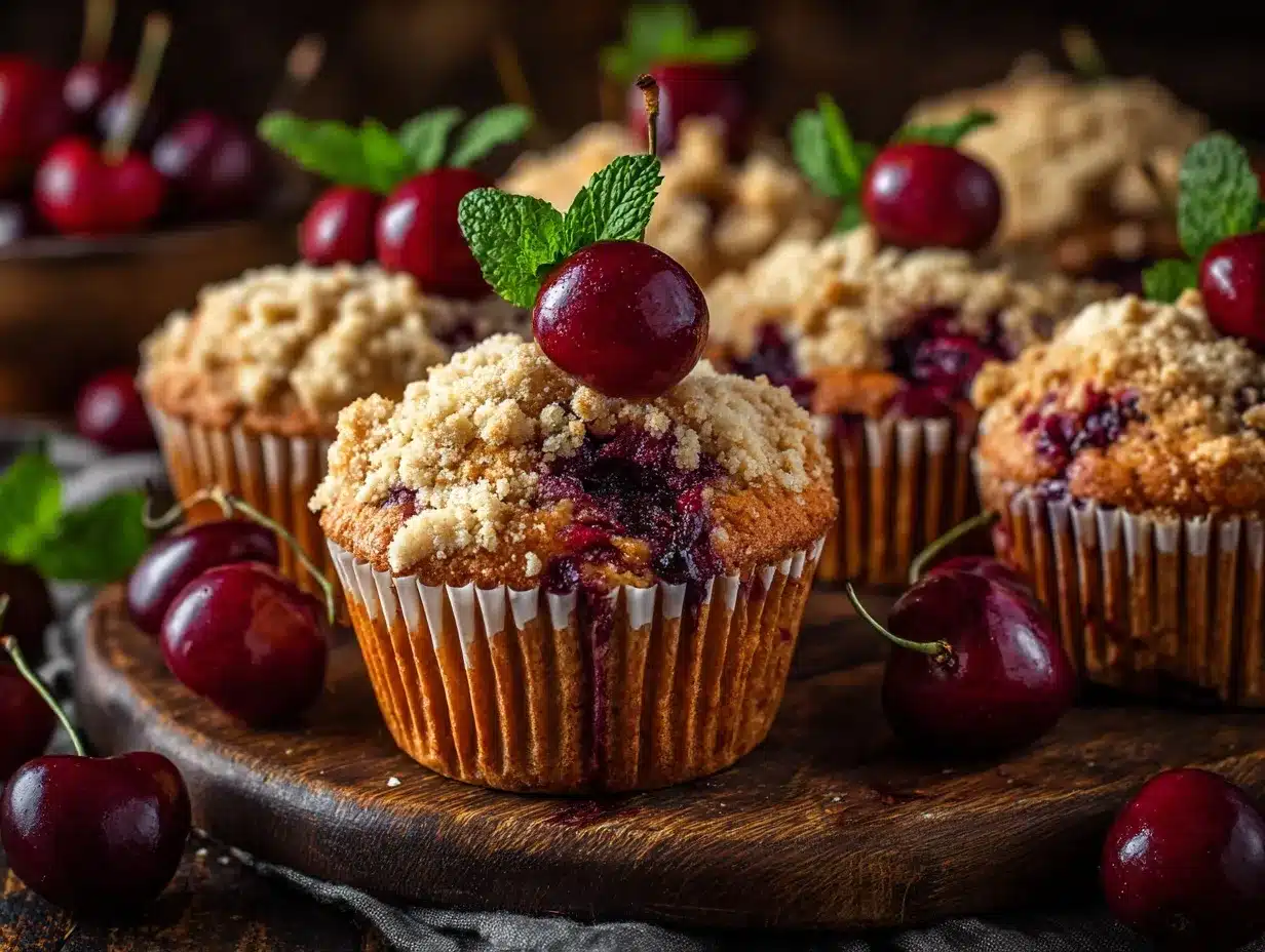 Cherry Cobbler Muffins preparation steps