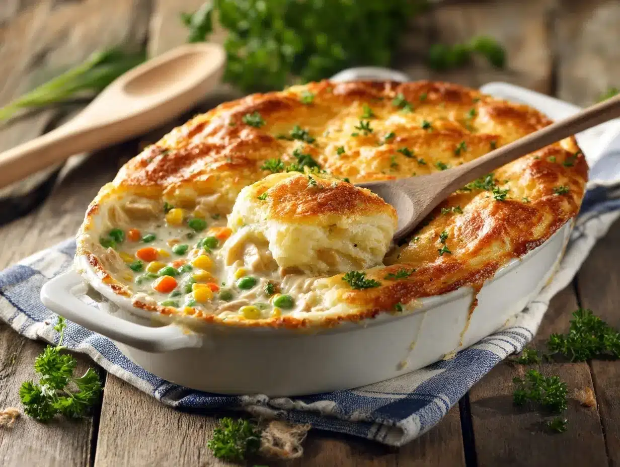 Chicken Cobbler Casserole preparation steps