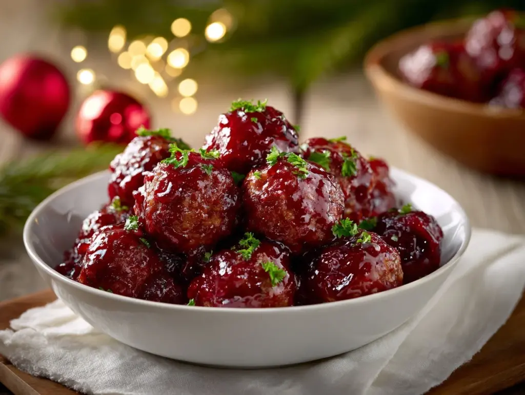 cranberry meatballs - featured image