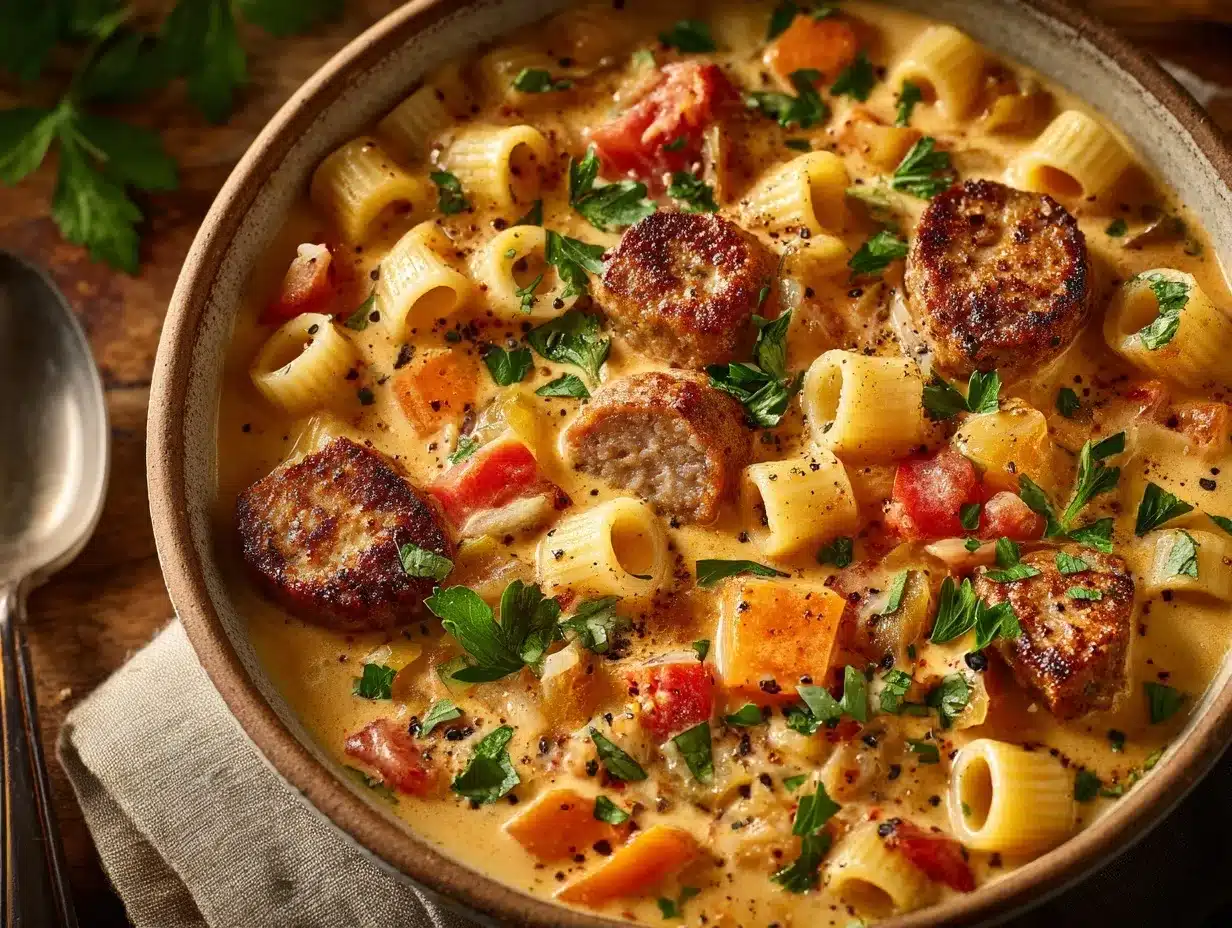 creamy sausage ditalini soup preparation steps