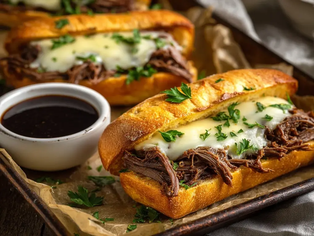 Crockpot French Dip Sandwiches - featured image