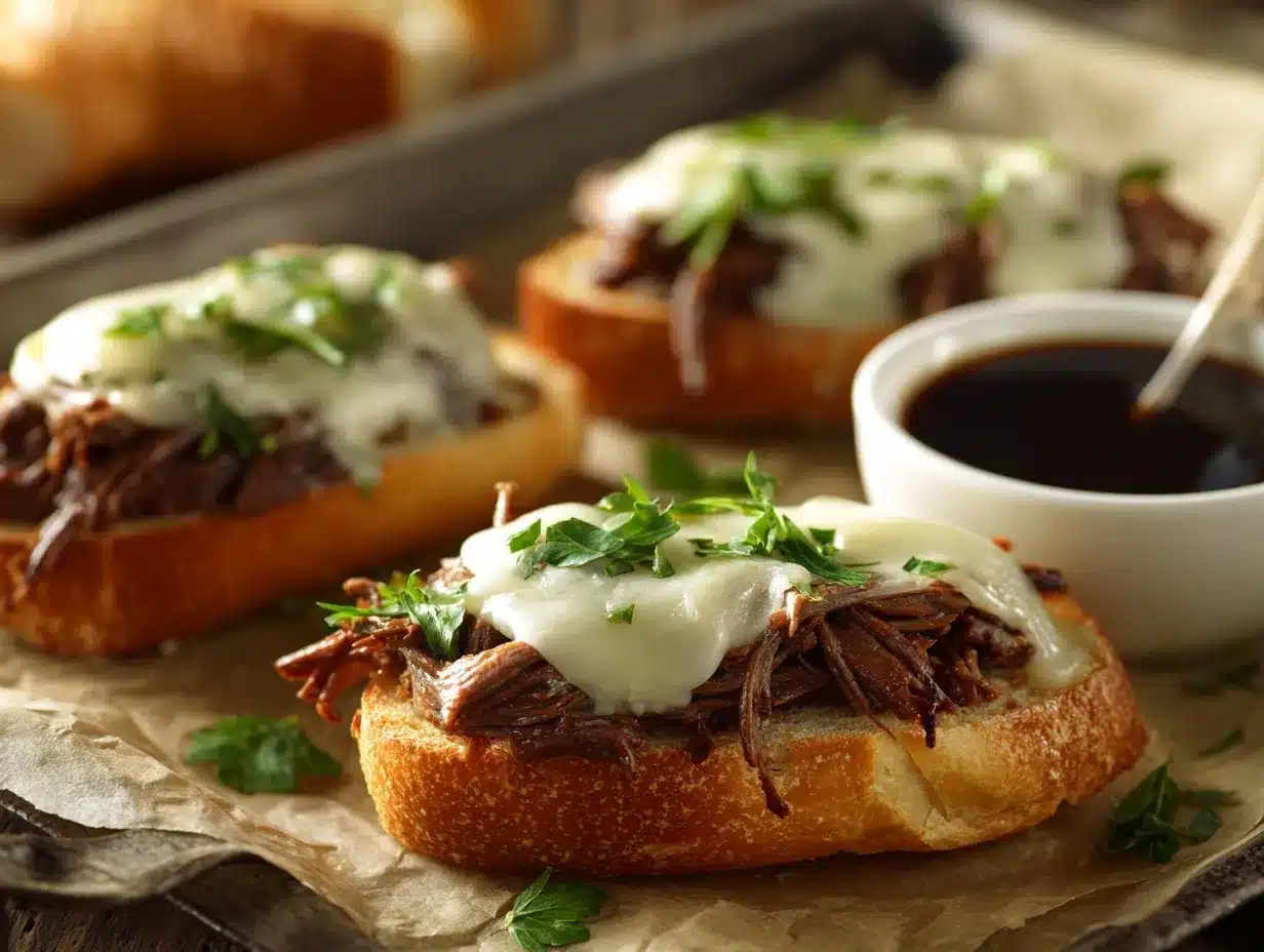 Crockpot French Dip Sandwiches preparation steps
