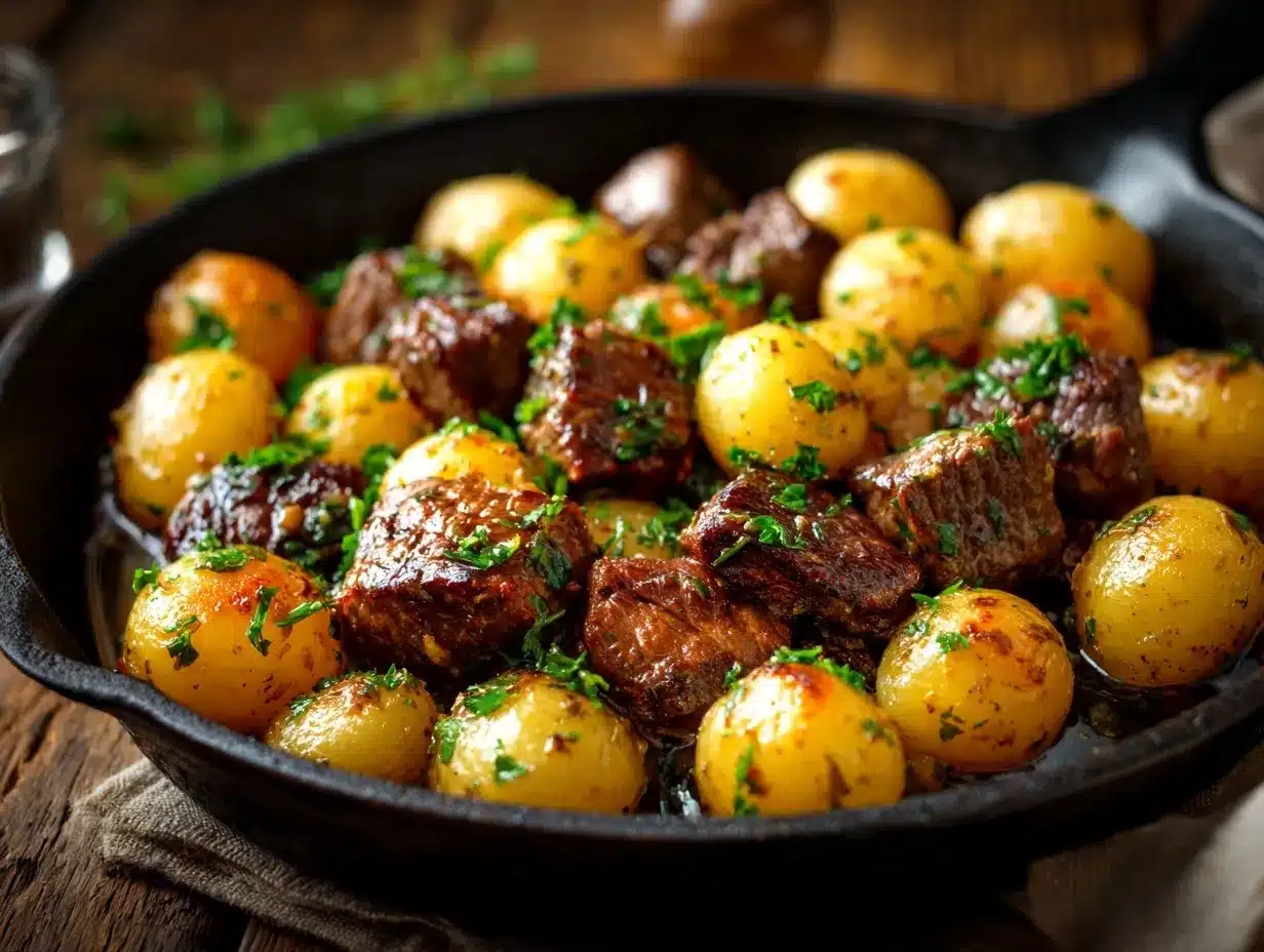 garlic butter beef bites preparation steps