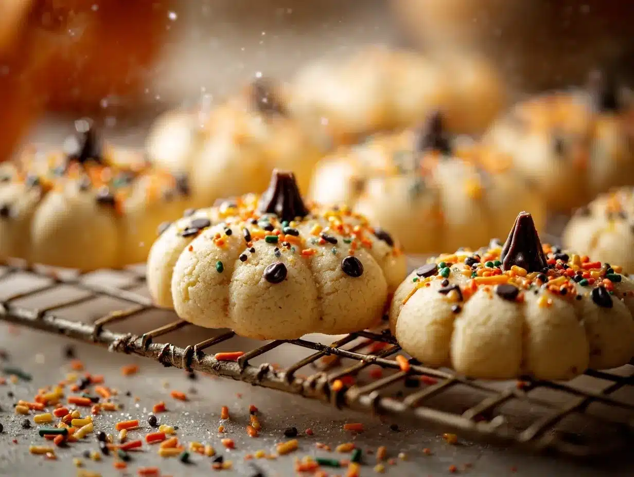 Halloween shortbread cookies preparation steps