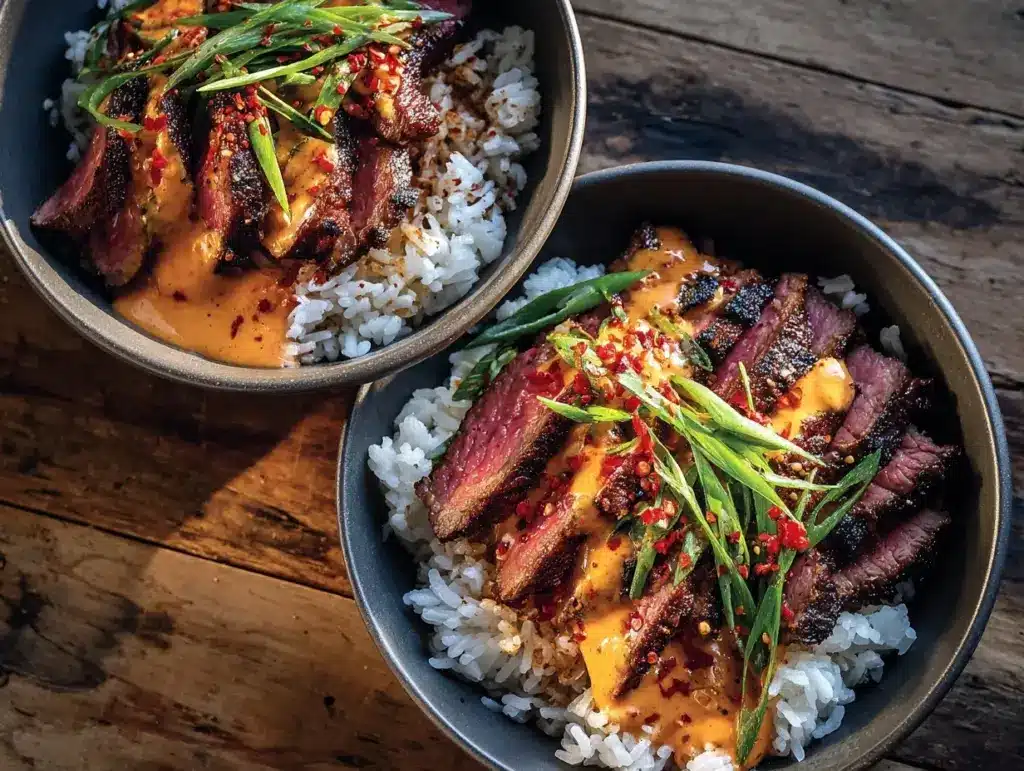 Korean BBQ Steak Rice Bowls - featured image