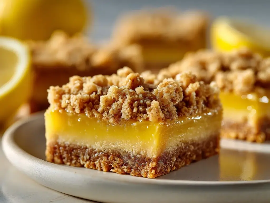 lemon oatmeal crumble bars - featured image